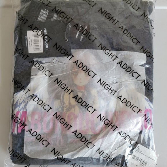 Anime Night Addict Oversized Hoodie M Medium Unisex - Picture 3 of 5